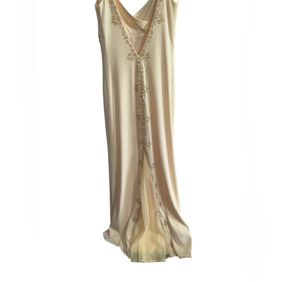 Dave & Johnny Beaded Formal Dress Champagne Yellow/Gold Size 5/6 - Picture 10 of 14